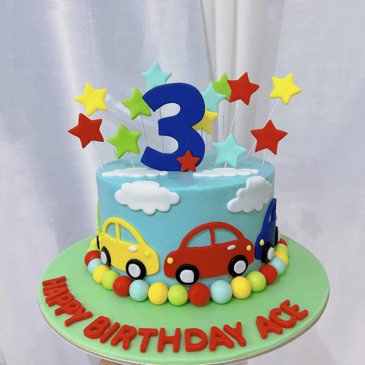 customized Kids Mini car fondant cake